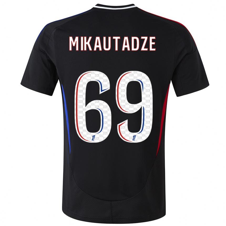 Women Football Georges Mikautadze #69 Black Away Jersey 2024/25 T-Shirt Uk