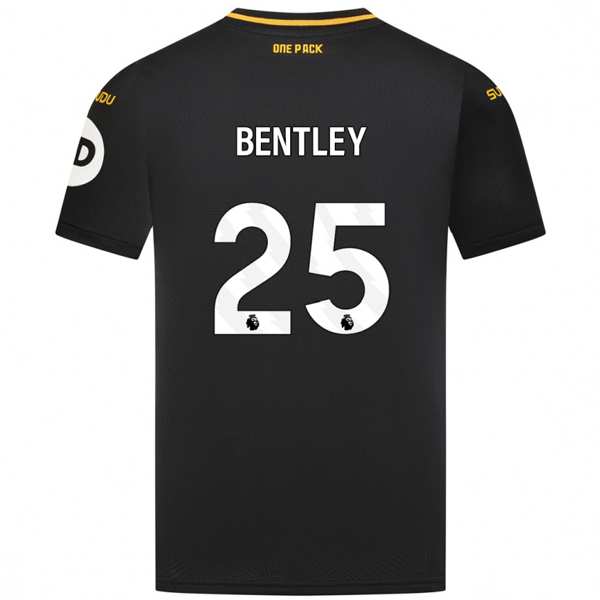 Women Football Daniel Bentley #25 Black Away Jersey 2024/25 T-Shirt Uk