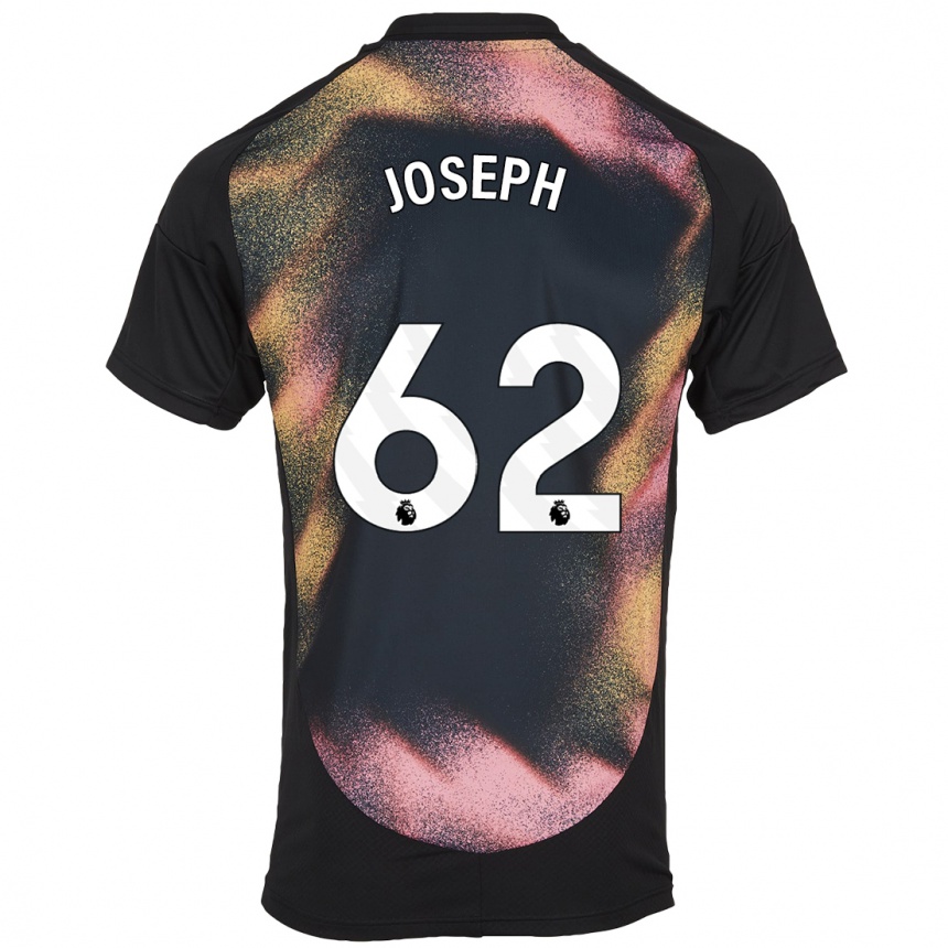 Women Football Jayden Joseph #62 Black White Away Jersey 2024/25 T-Shirt Uk