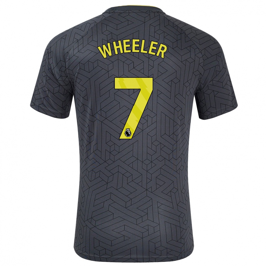 Women Football Clare Wheeler #7 Black Yellow Away Jersey 2024/25 T-Shirt Uk