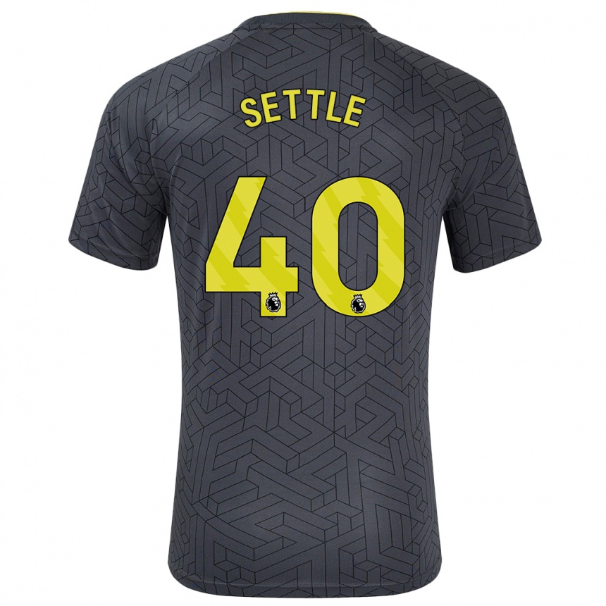 Women Football Macy Settle #40 Black Yellow Away Jersey 2024/25 T-Shirt Uk