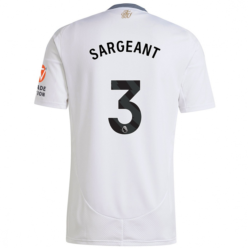 Women Football Meaghan Sargeant #3 White Away Jersey 2024/25 T-Shirt Uk