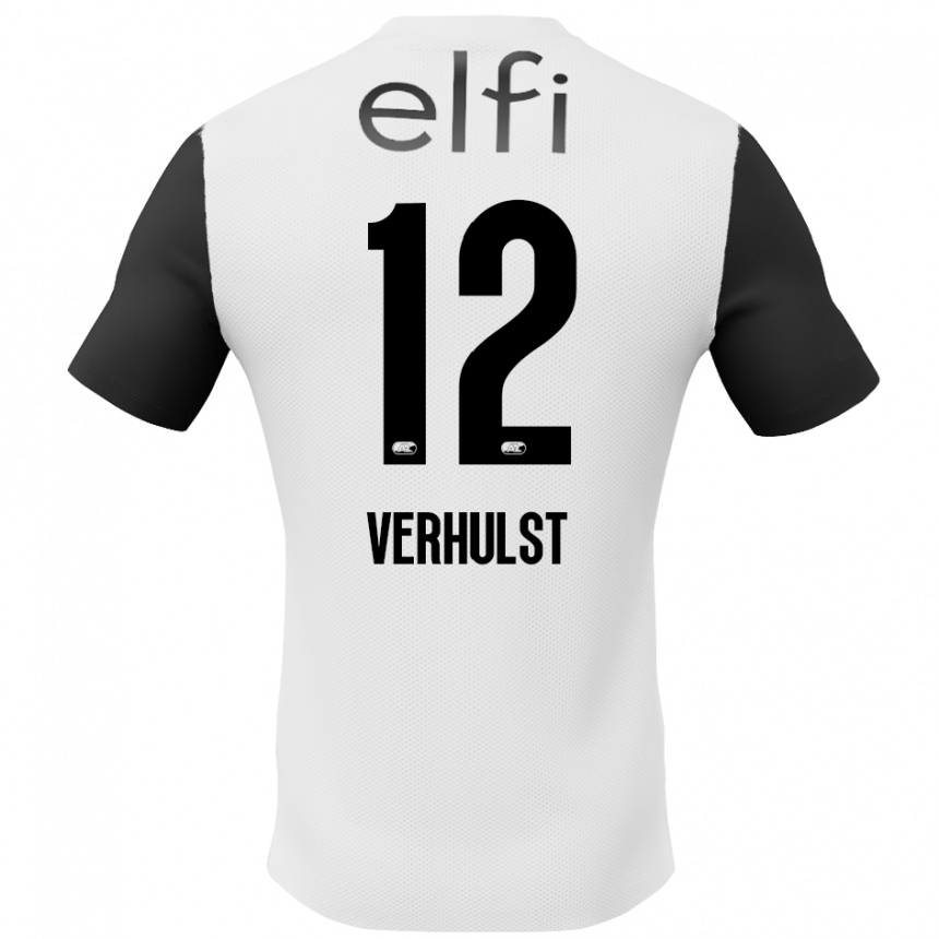 Women Football Hobie Verhulst #12 White Black Away Jersey 2024/25 T-Shirt Uk