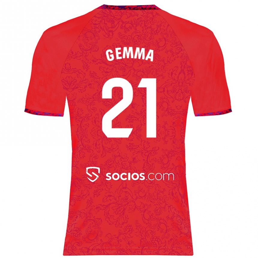 Women Football Gemma Gili Giner #21 Red Away Jersey 2024/25 T-Shirt Uk