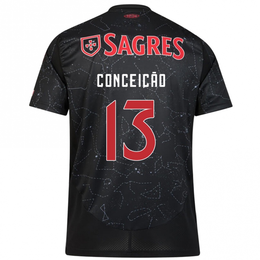 Women Football João Conceição #13 Black Red Away Jersey 2024/25 T-Shirt Uk