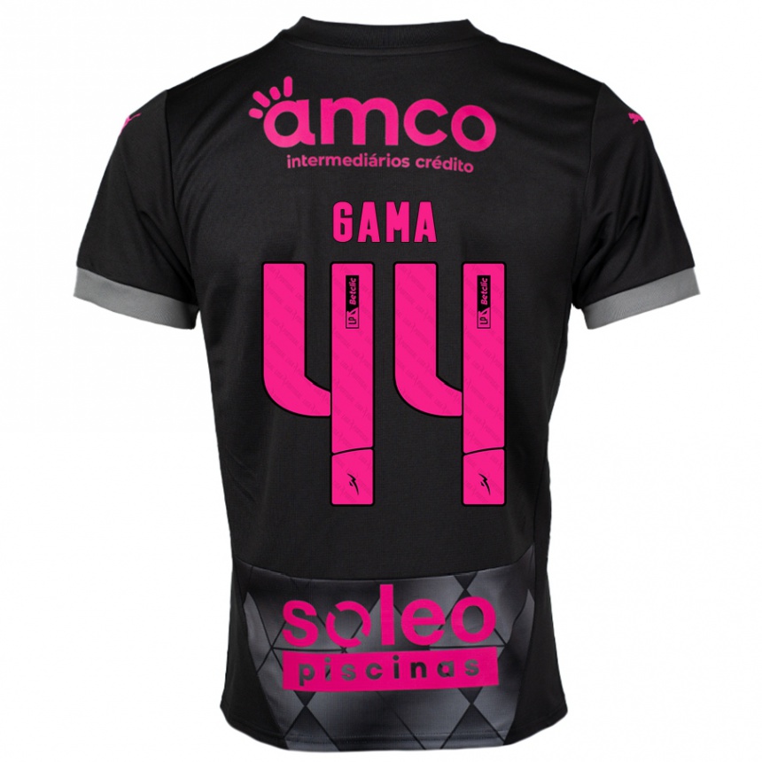 Women Football Dinis Gama #44 Black Pink Away Jersey 2024/25 T-Shirt Uk