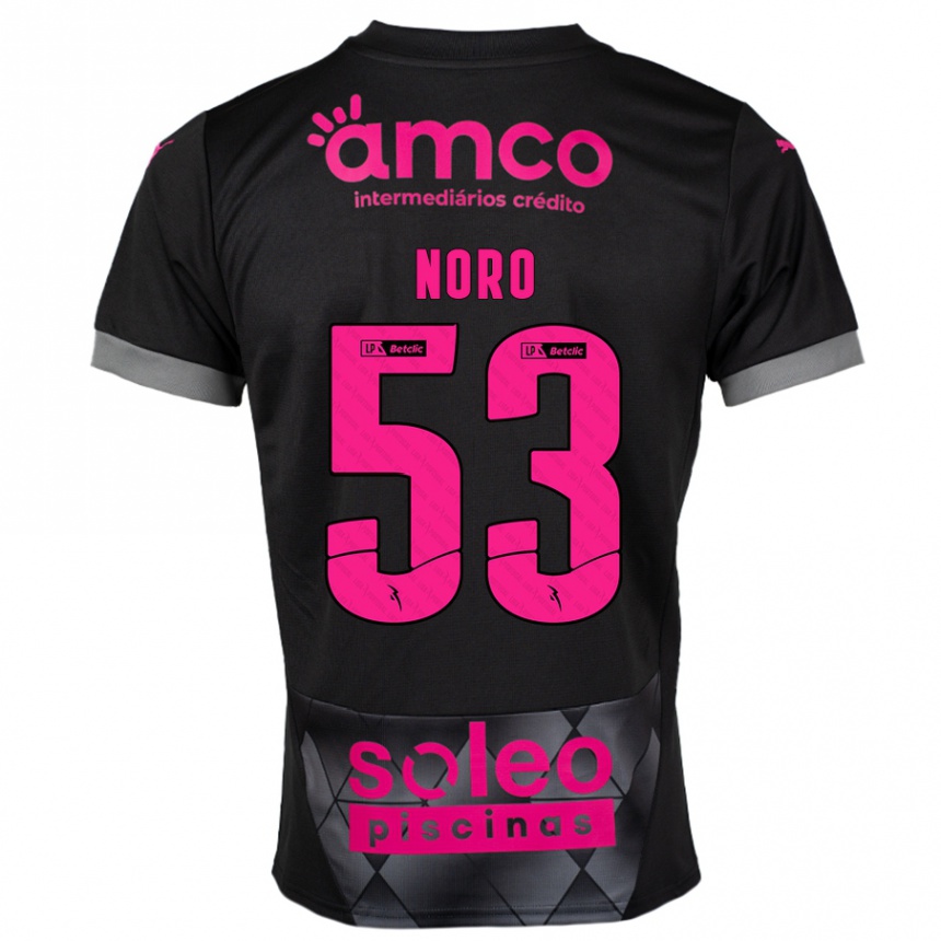 Women Football Jonatás Noro #53 Black Pink Away Jersey 2024/25 T-Shirt Uk