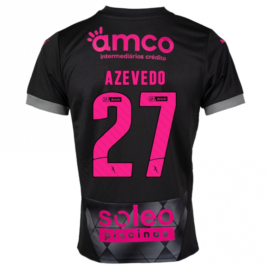 Women Football Mariana Azevedo #27 Black Pink Away Jersey 2024/25 T-Shirt Uk