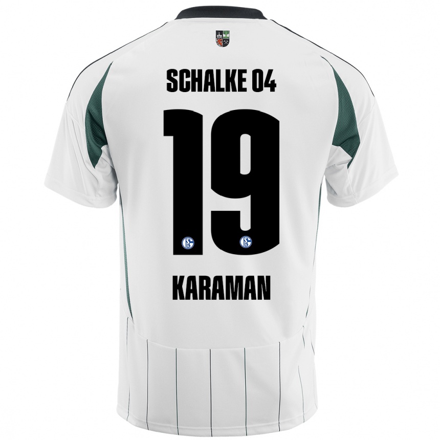 Women Football Kenan Karaman #19 White Green Away Jersey 2024/25 T-Shirt Uk