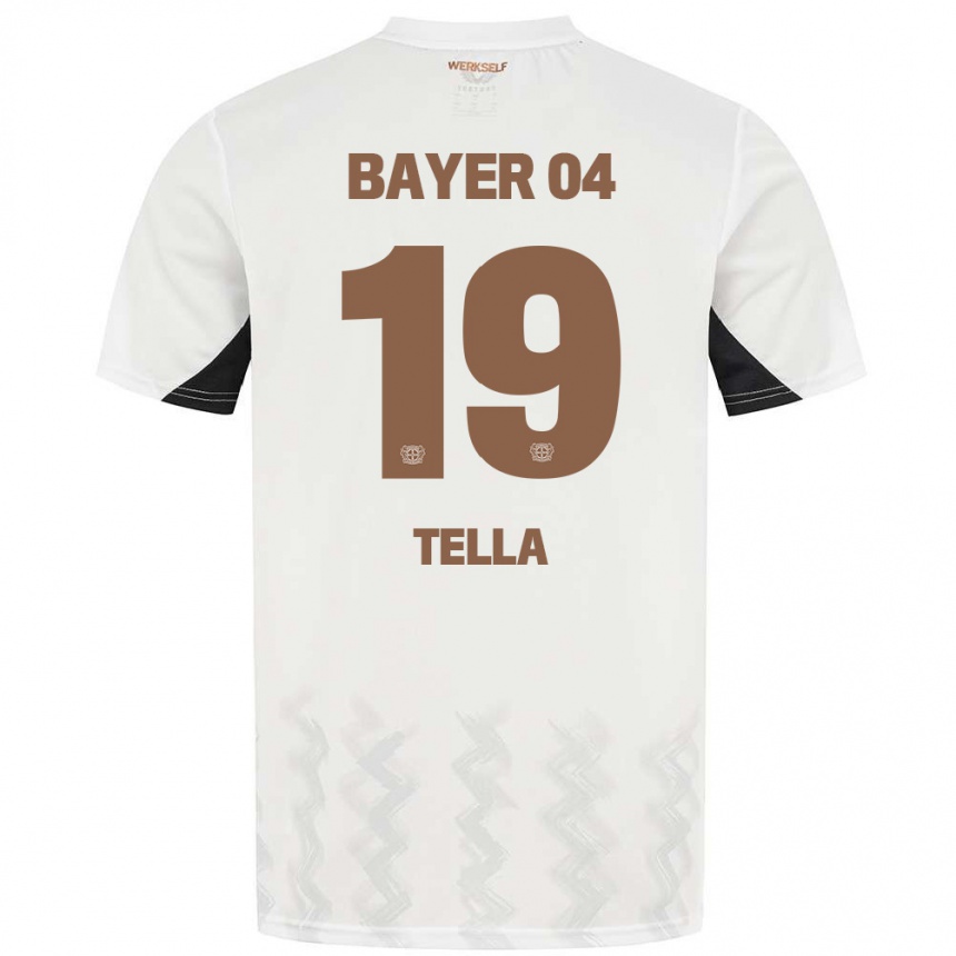 Women Football Nathan Tella #19 White Black Away Jersey 2024/25 T-Shirt Uk