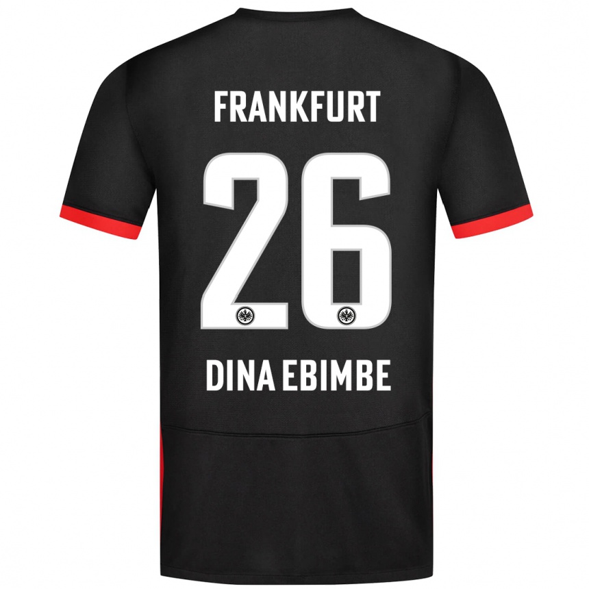 Women Football Junior Dina Ebimbe #26 Black Away Jersey 2024/25 T-Shirt Uk