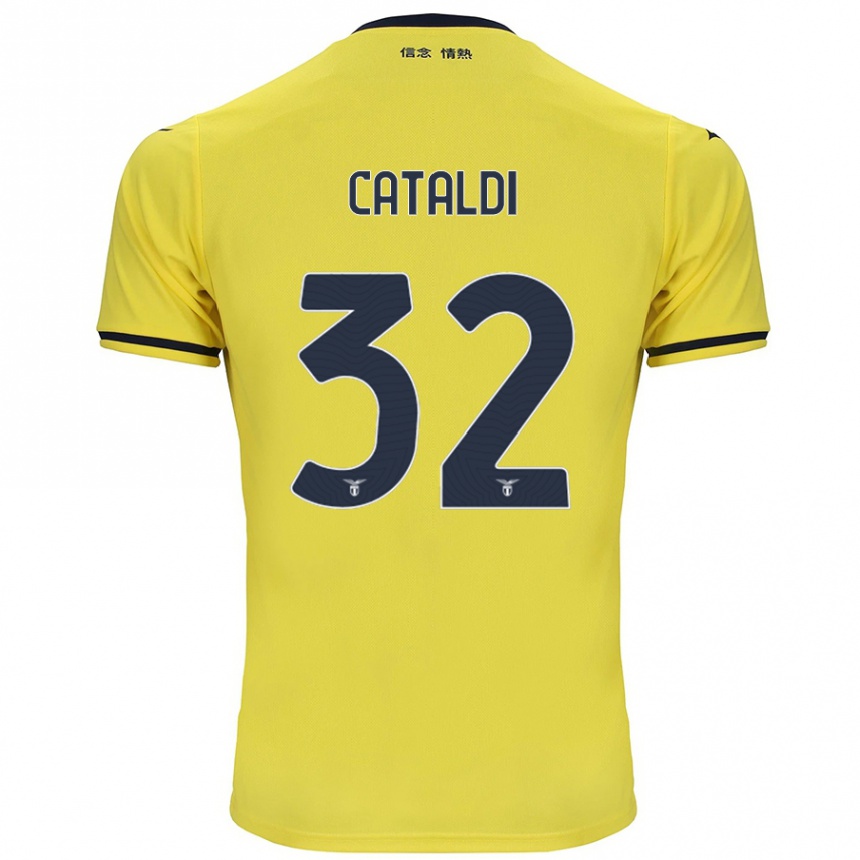 Women Football Danilo Cataldi #32 Yellow Away Jersey 2024/25 T-Shirt Uk