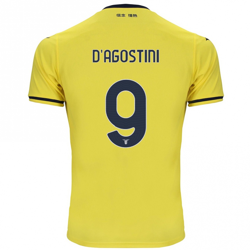 Women Football Lorenzo D'agostini #9 Yellow Away Jersey 2024/25 T-Shirt Uk