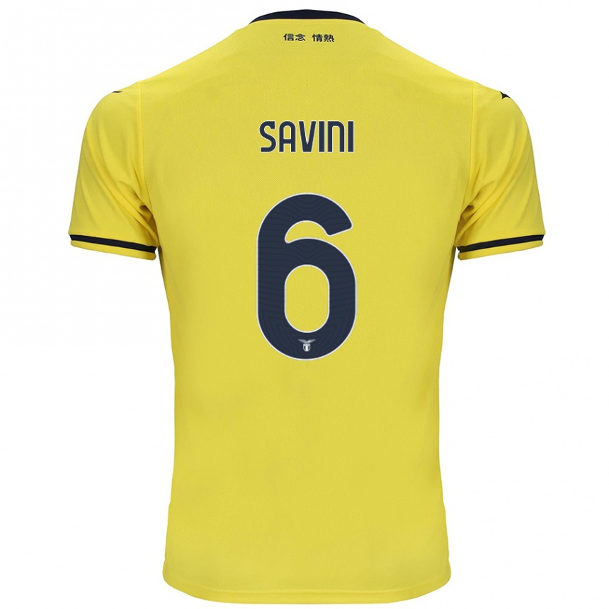 Women Football Federica Savini #6 Yellow Away Jersey 2024/25 T-Shirt Uk