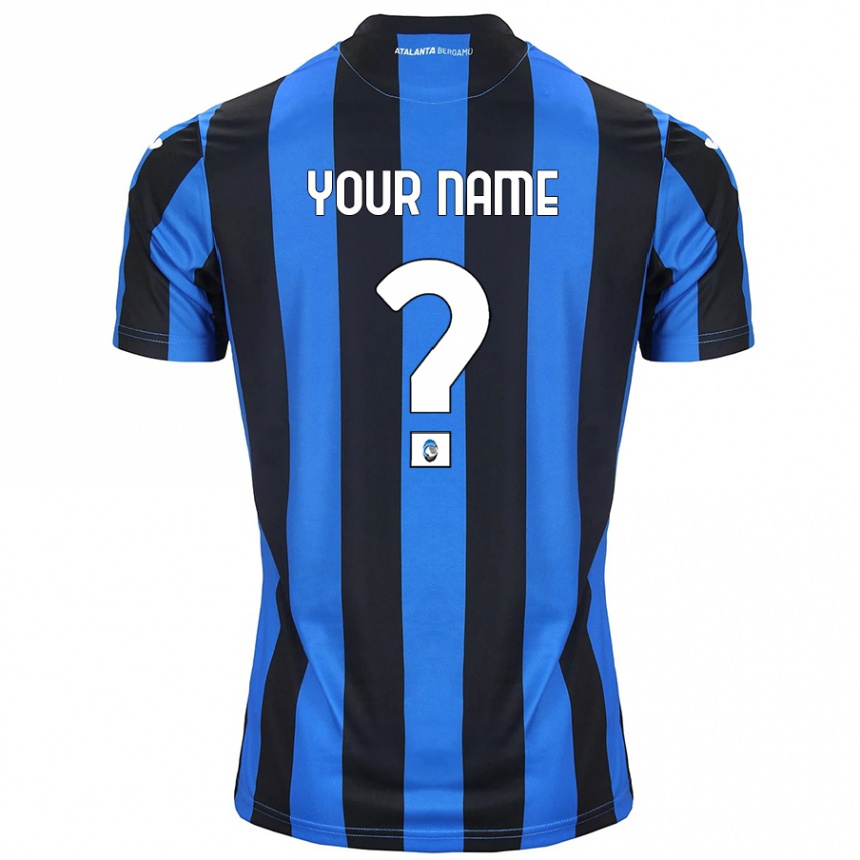 Kids Football Your Name #0 Blue Black Home Jersey 2024/25 T-Shirt Uk