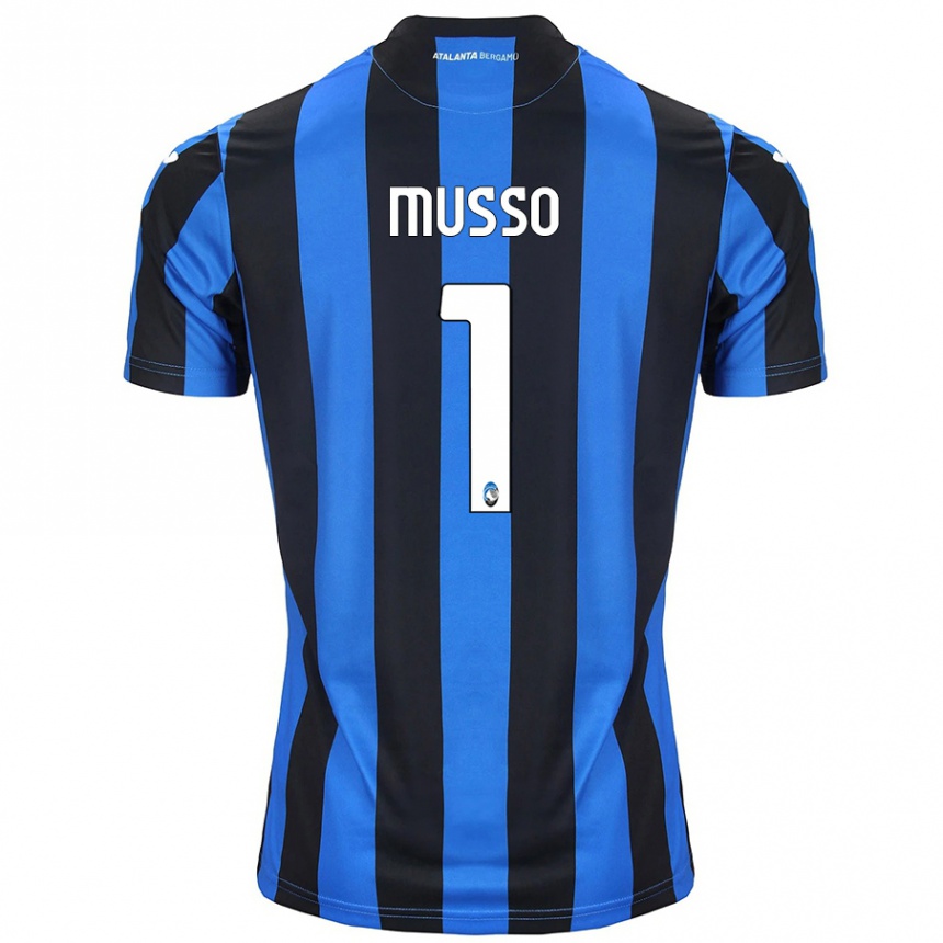 Kids Football Juan Musso #1 Blue Black Home Jersey 2024/25 T-Shirt Uk