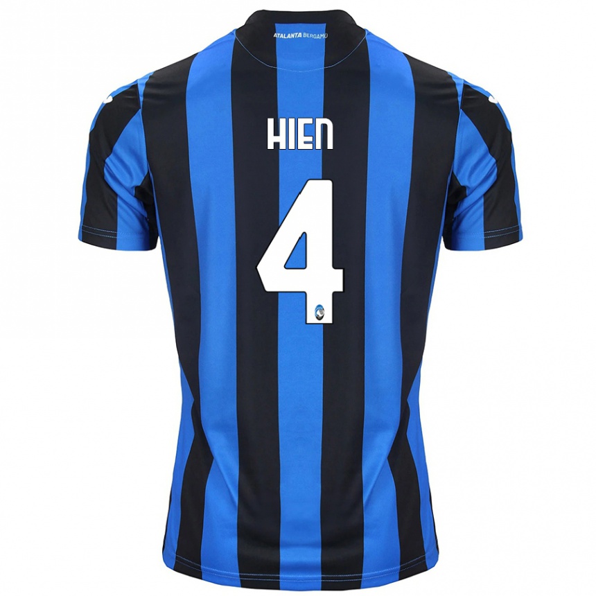 Kids Football Isak Hien #4 Blue Black Home Jersey 2024/25 T-Shirt Uk