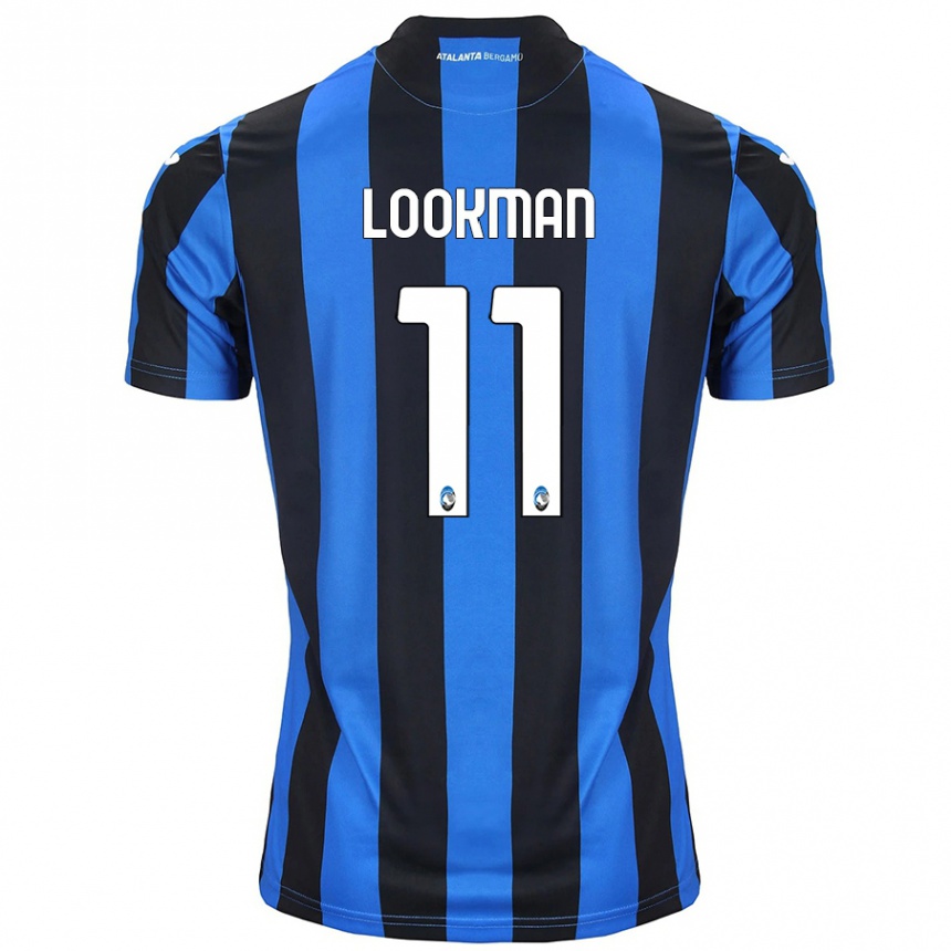 Kids Football Ademola Lookman #11 Blue Black Home Jersey 2024/25 T-Shirt Uk