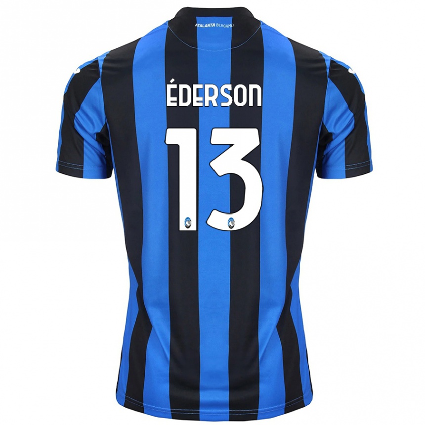 Kids Football Éderson #13 Blue Black Home Jersey 2024/25 T-Shirt Uk