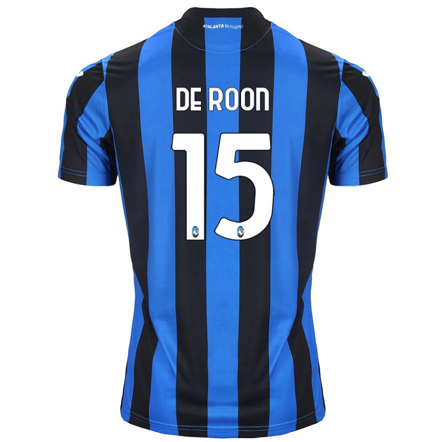 Kids Football Marten De Roon #15 Blue Black Home Jersey 2024/25 T-Shirt Uk