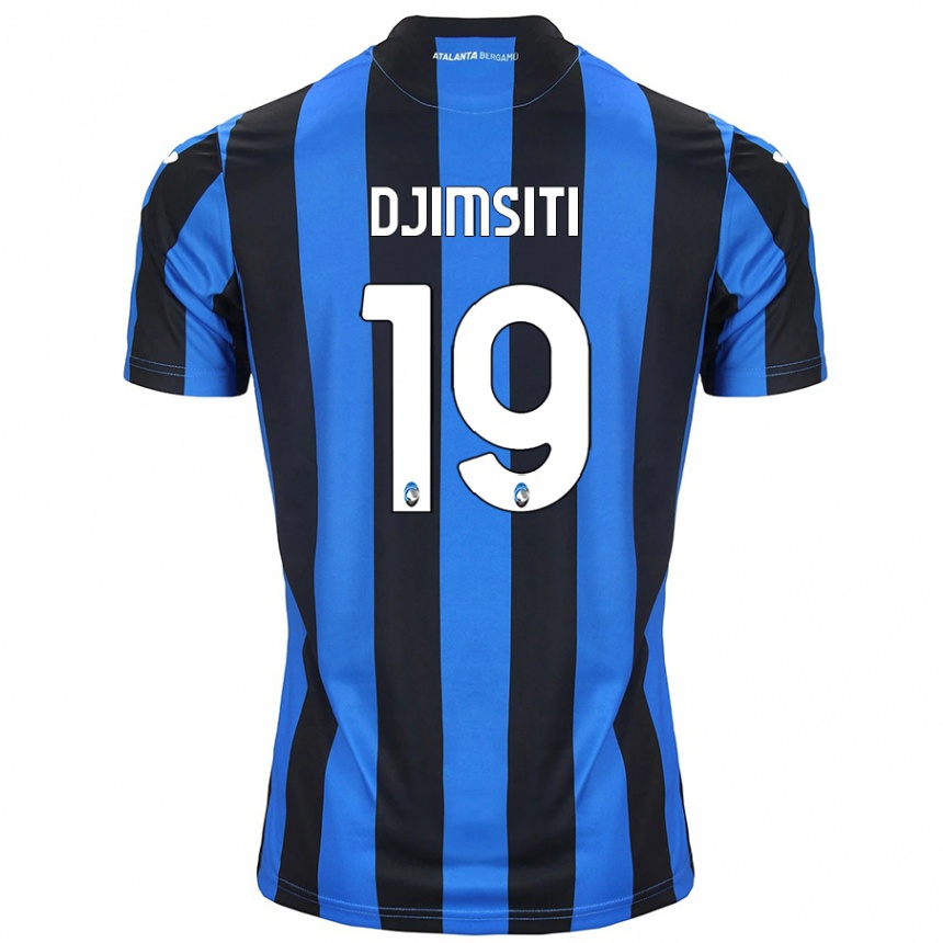 Kids Football Berat Djimsiti #19 Blue Black Home Jersey 2024/25 T-Shirt Uk