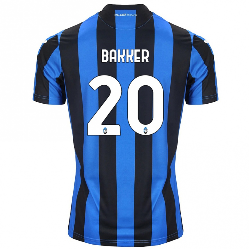 Kids Football Mitchel Bakker #20 Blue Black Home Jersey 2024/25 T-Shirt Uk