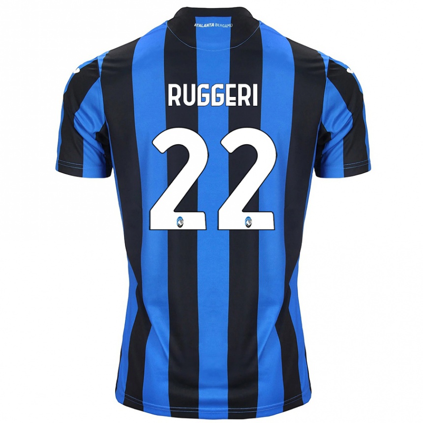 Kids Football Matteo Ruggeri #22 Blue Black Home Jersey 2024/25 T-Shirt Uk