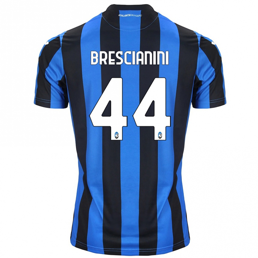 Kids Football Marco Brescianini #44 Blue Black Home Jersey 2024/25 T-Shirt Uk