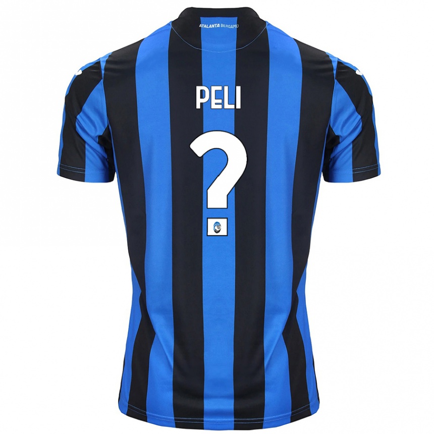 Kids Football Lorenzo Peli #0 Blue Black Home Jersey 2024/25 T-Shirt Uk