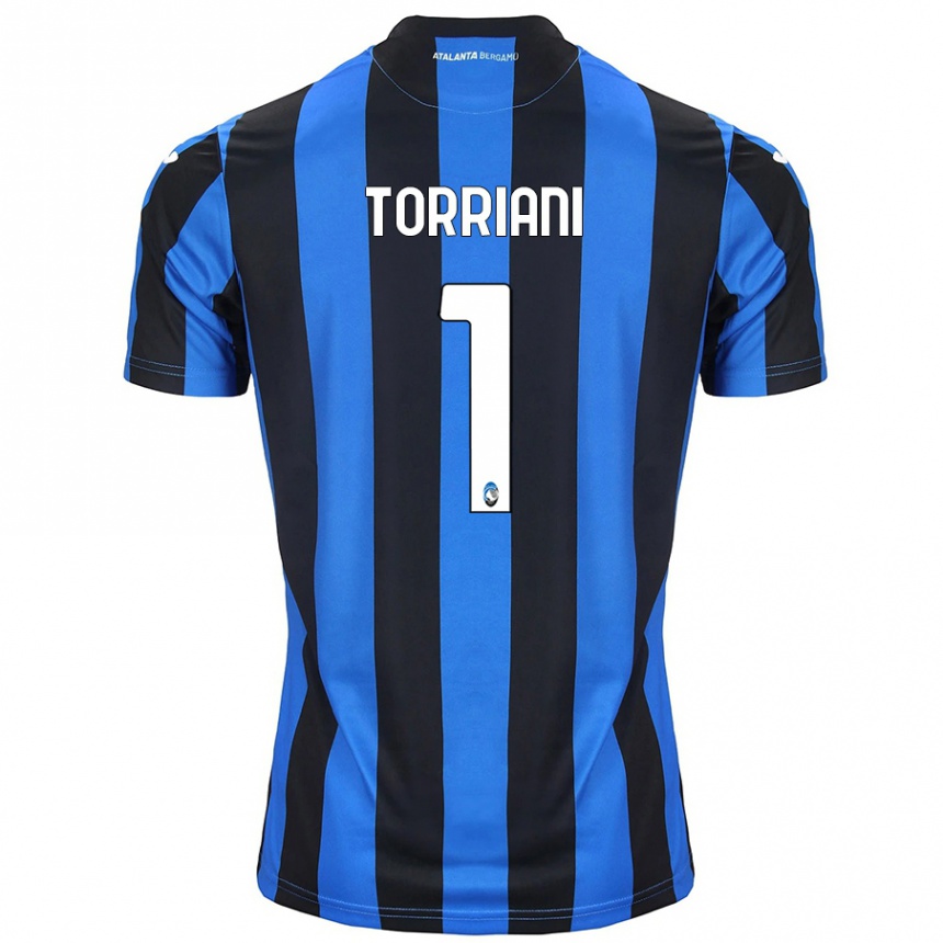 Kids Football Andrea Torriani #1 Blue Black Home Jersey 2024/25 T-Shirt Uk