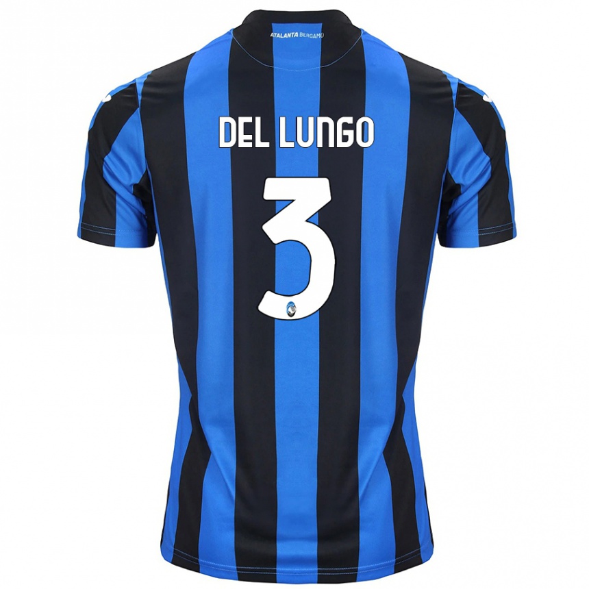 Kids Football Tommaso Del Lungo #3 Blue Black Home Jersey 2024/25 T-Shirt Uk