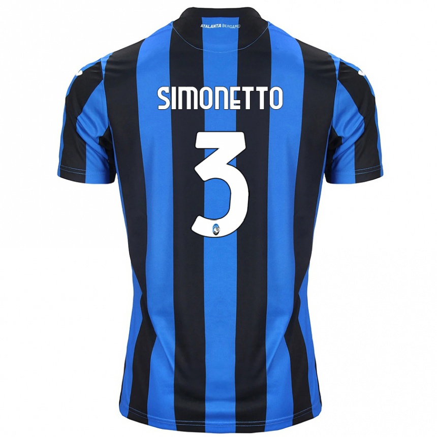 Kids Football Federico Simonetto #3 Blue Black Home Jersey 2024/25 T-Shirt Uk