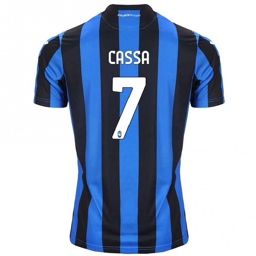 Kids Football Federico Cassa #7 Blue Black Home Jersey 2024/25 T-Shirt Uk