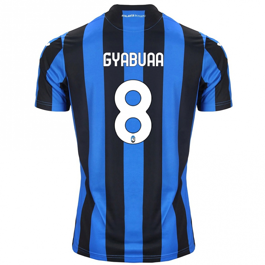 Kids Football Emmanuel Gyabuaa #8 Blue Black Home Jersey 2024/25 T-Shirt Uk