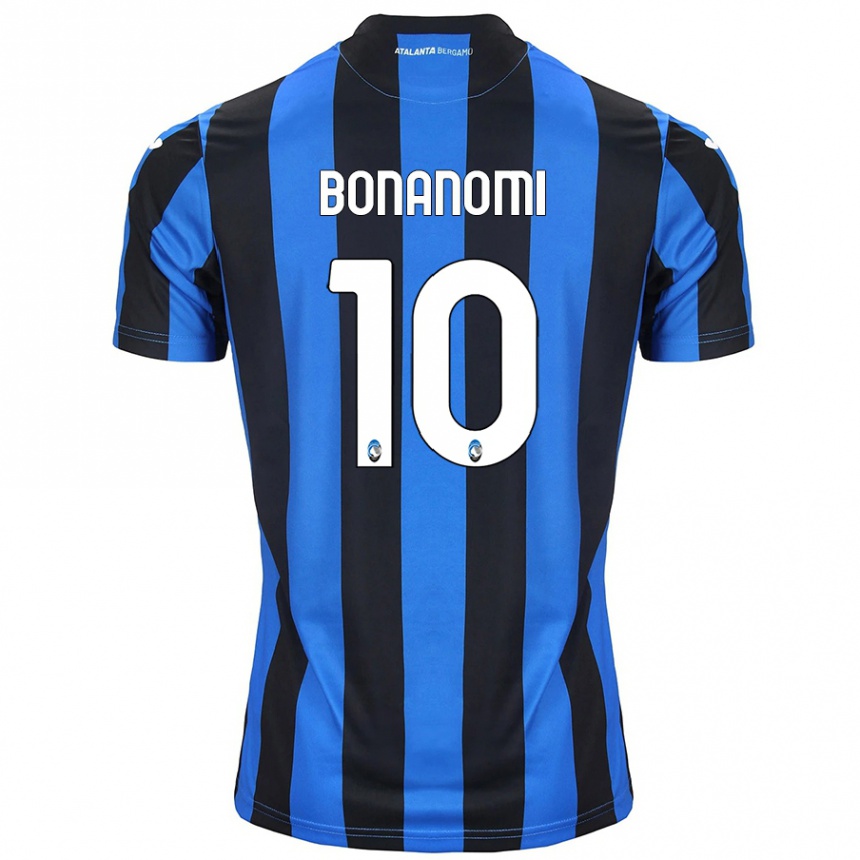 Kids Football Andrea Bonanomi #10 Blue Black Home Jersey 2024/25 T-Shirt Uk