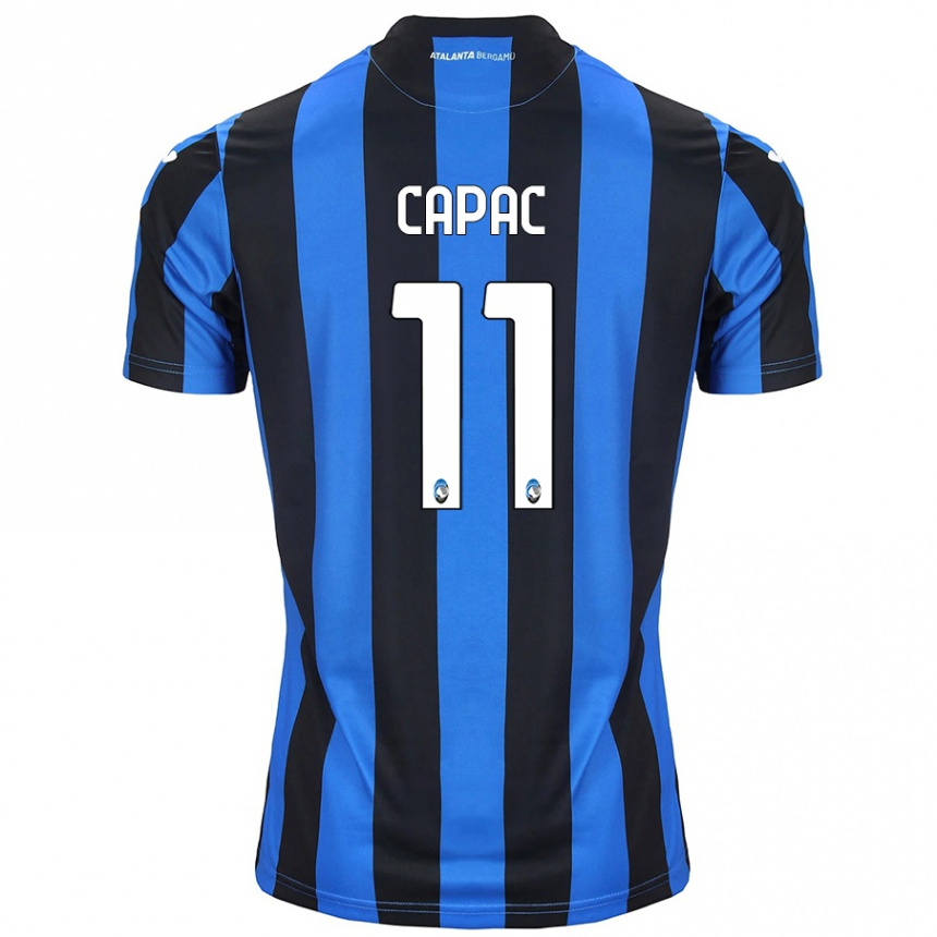 Kids Football Alexandru Capac #11 Blue Black Home Jersey 2024/25 T-Shirt Uk