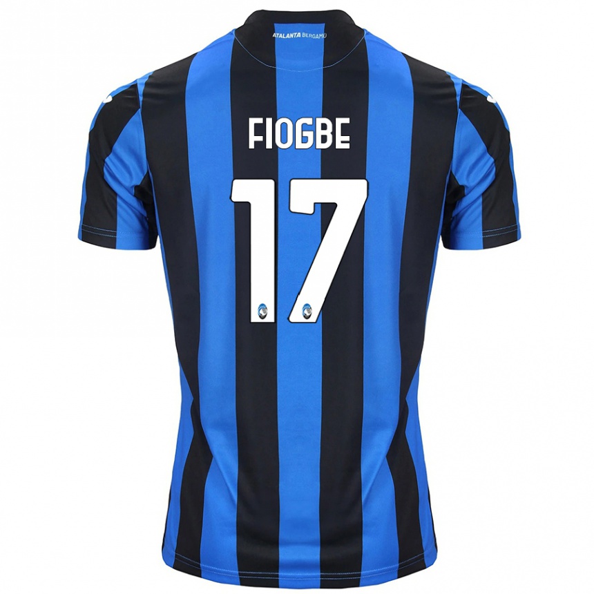 Kids Football Candas Fiogbe #17 Blue Black Home Jersey 2024/25 T-Shirt Uk