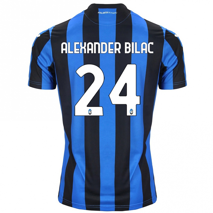 Kids Football Max Alexander Bilac #24 Blue Black Home Jersey 2024/25 T-Shirt Uk