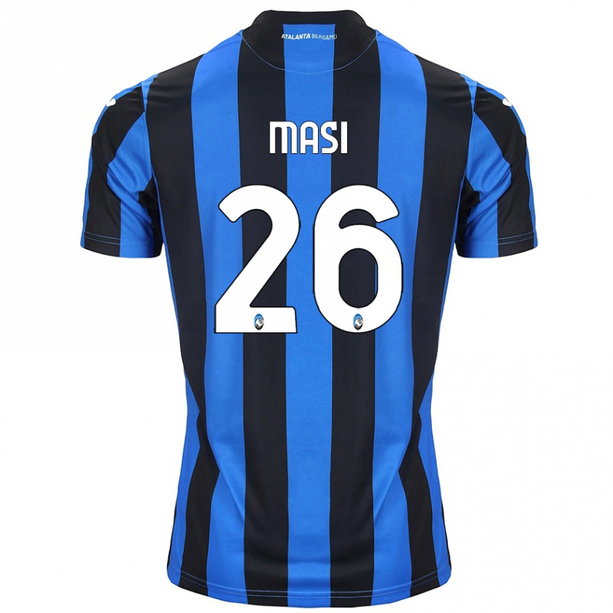 Kids Football Alberto Masi #26 Blue Black Home Jersey 2024/25 T-Shirt Uk