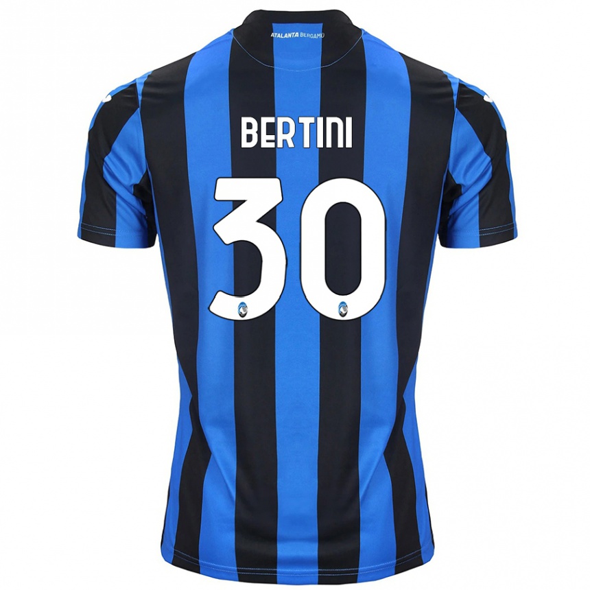 Kids Football Tommaso Bertini #30 Blue Black Home Jersey 2024/25 T-Shirt Uk