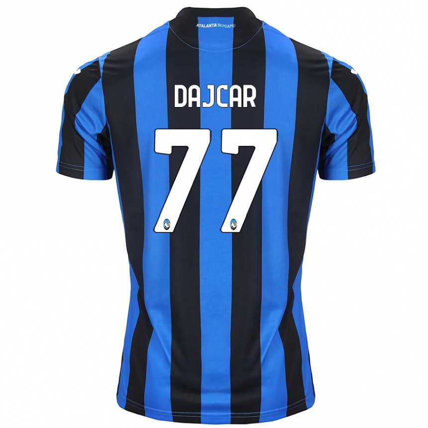 Kids Football Matevz Dajcar #77 Blue Black Home Jersey 2024/25 T-Shirt Uk