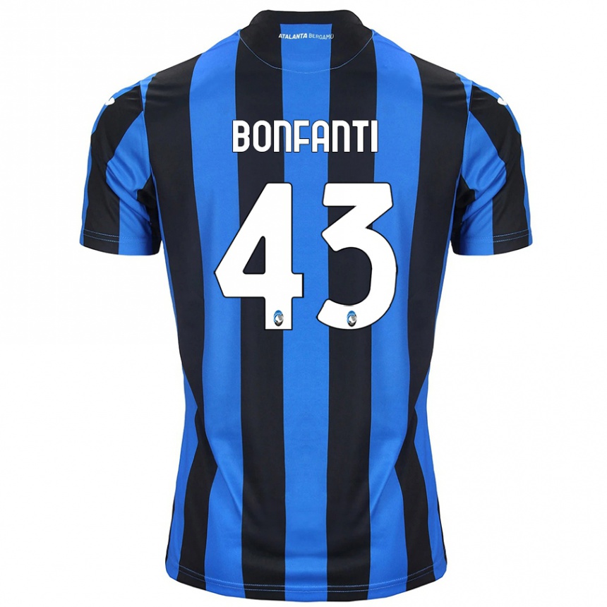 Kids Football Giovanni Bonfanti #43 Blue Black Home Jersey 2024/25 T-Shirt Uk