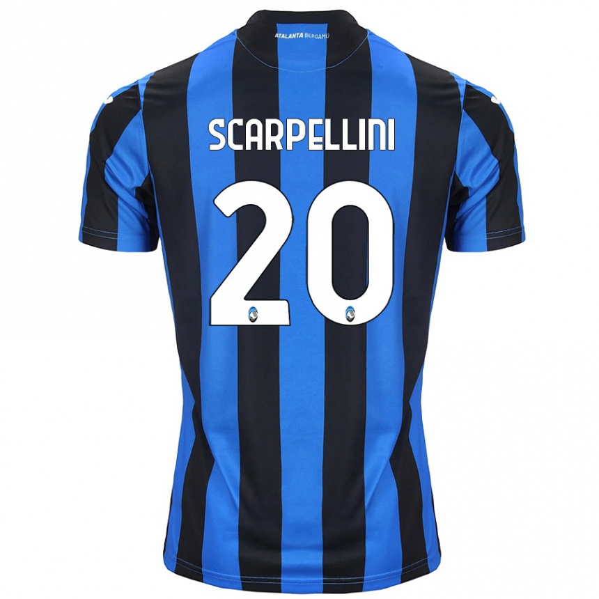 Kids Football Andrea Scarpellini #20 Blue Black Home Jersey 2024/25 T-Shirt Uk