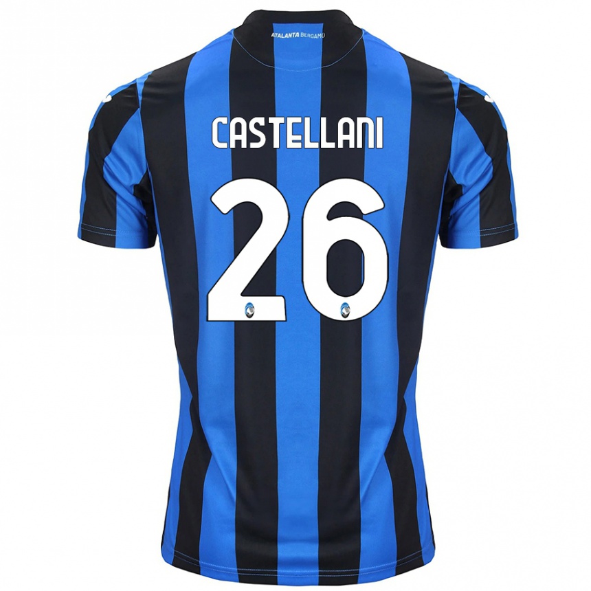 Kids Football Eleonora Castellani #26 Blue Black Home Jersey 2024/25 T-Shirt Uk