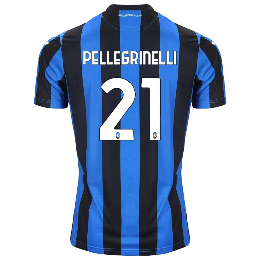 Kids Football Giorgia Pellegrinelli #21 Blue Black Home Jersey 2024/25 T-Shirt Uk