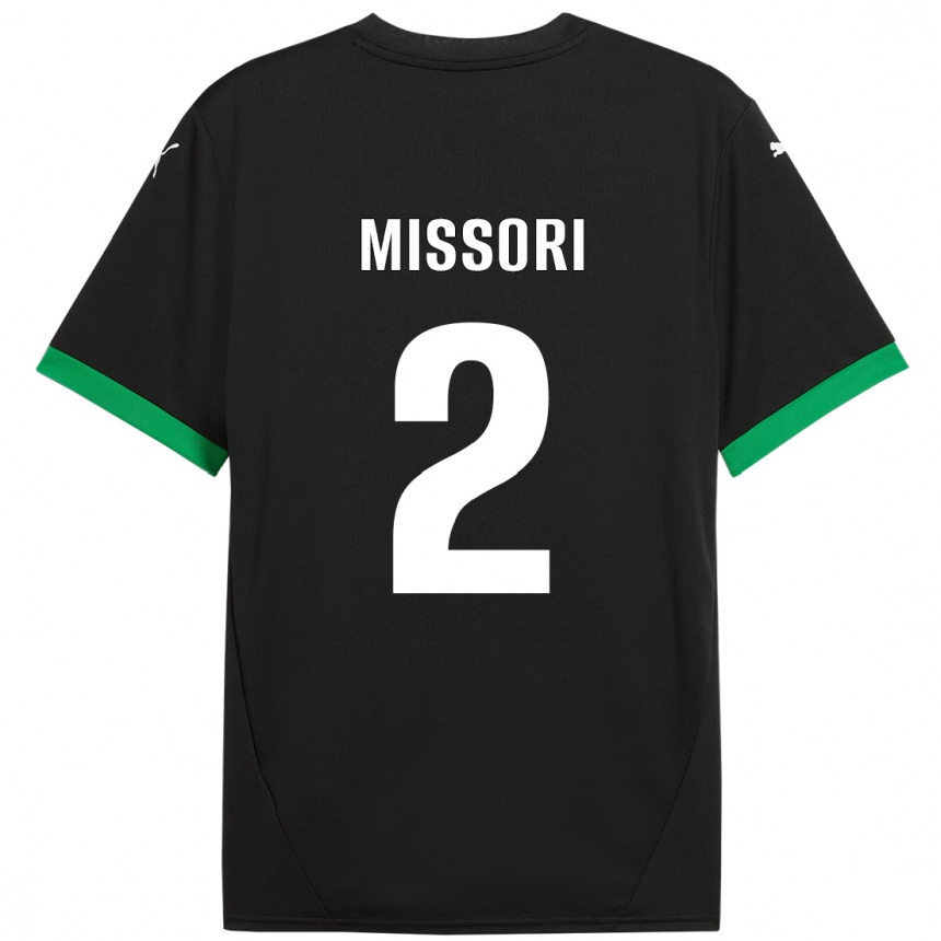 Kids Football Filippo Missori #2 Black Dark Green Home Jersey 2024/25 T-Shirt Uk