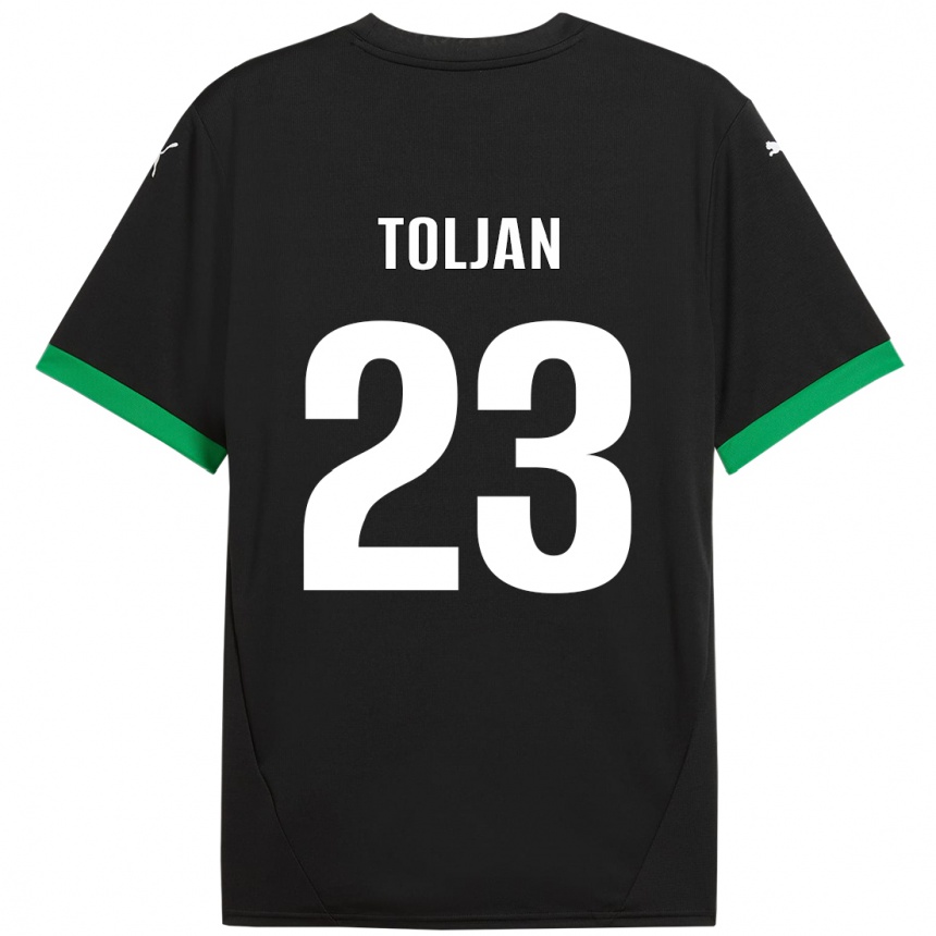 Kids Football Jeremy Toljan #23 Black Dark Green Home Jersey 2024/25 T-Shirt Uk