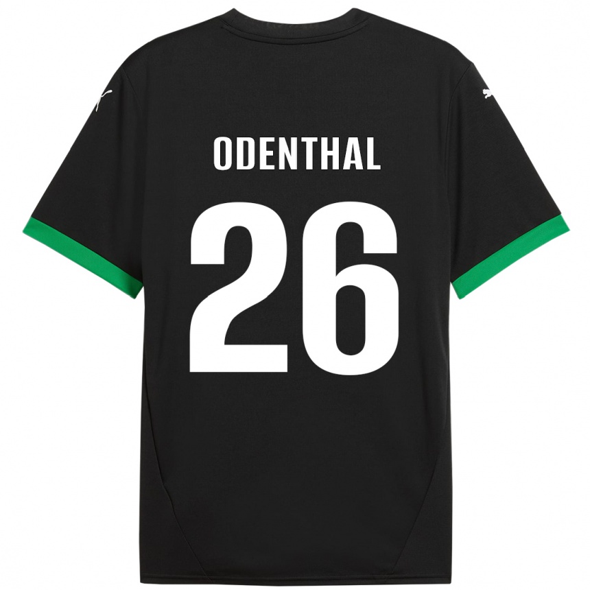 Kids Football Cas Odenthal #26 Black Dark Green Home Jersey 2024/25 T-Shirt Uk