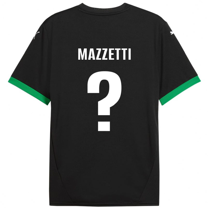 Kids Football Riccardo Mazzetti #0 Black Dark Green Home Jersey 2024/25 T-Shirt Uk