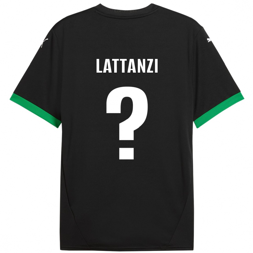 Kids Football Luca Lattanzi #0 Black Dark Green Home Jersey 2024/25 T-Shirt Uk